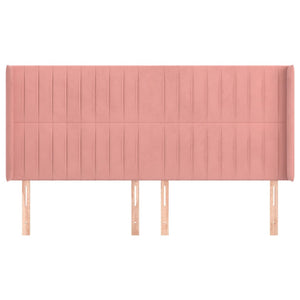 vidaXL Wingback Headboard Pink 163x16x118/128 cm Velvet
