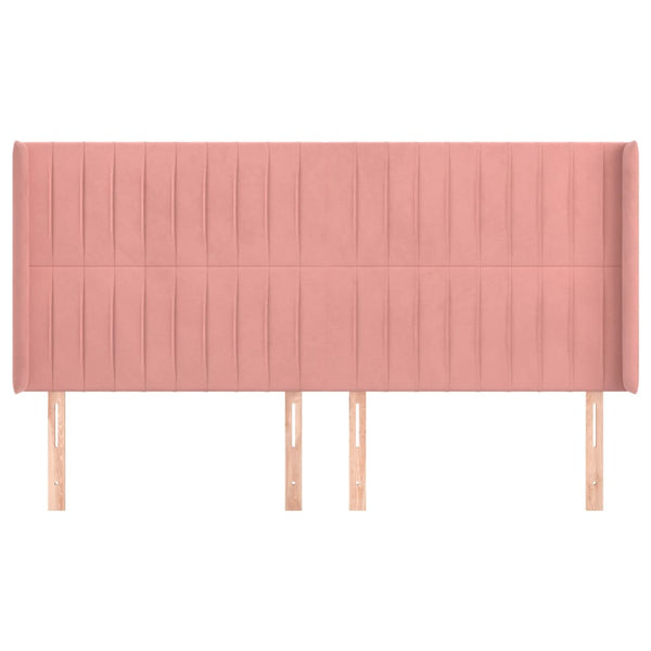 vidaXL Wingback Headboard Pink 163x16x118/128 cm Velvet