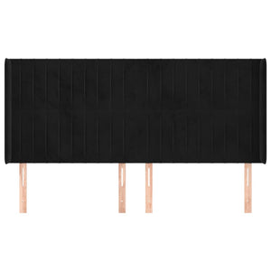 vidaXL Wingback Headboard Black 183x16x118/128 cm Velvet