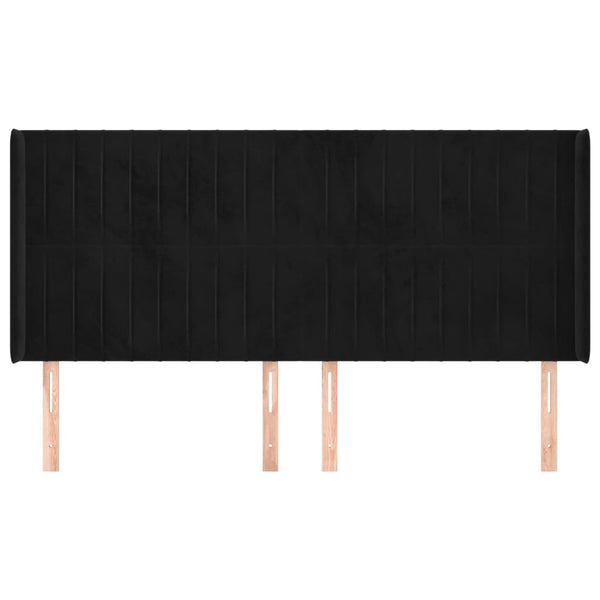 vidaXL Wingback Headboard Black 183x16x118/128 cm Velvet