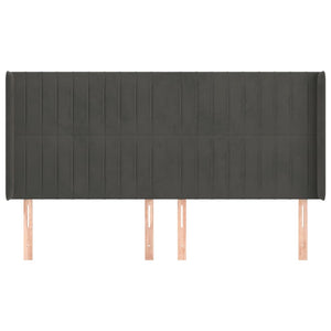 vidaXL Wingback Headboard Dark Grey 203x16x118/128 cm Velvet