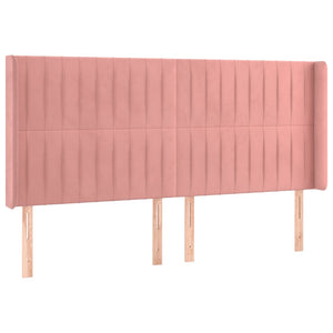 vidaXL Wingback Headboard Pink 203x16x118/128 cm Velvet