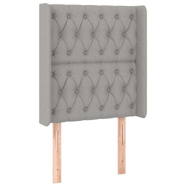 vidaXL Wingback Headboard Light Grey 83x16x118/128 cm Fabric