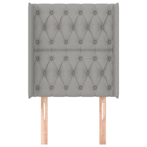 vidaXL Wingback Headboard Light Grey 83x16x118/128 cm Fabric