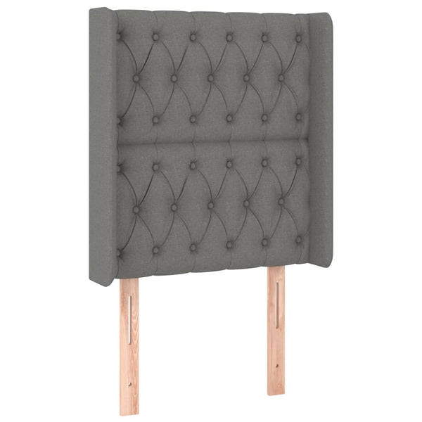 vidaXL Wingback Headboard Dark Grey 83x16x118/128 cm Fabric