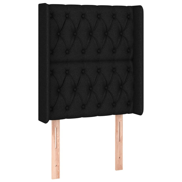 vidaXL Wingback Headboard Black 83x16x118/128 cm Fabric