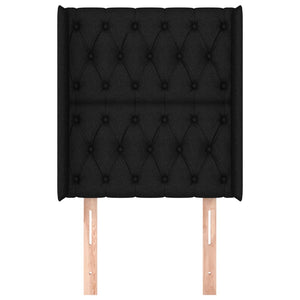 vidaXL Wingback Headboard Black 83x16x118/128 cm Fabric