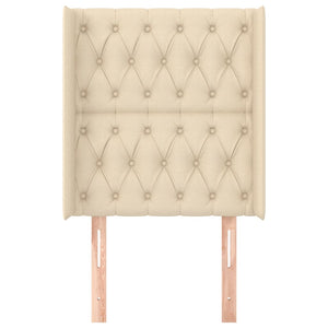 vidaXL Wingback Headboard Cream 83x16x118/128 cm Fabric