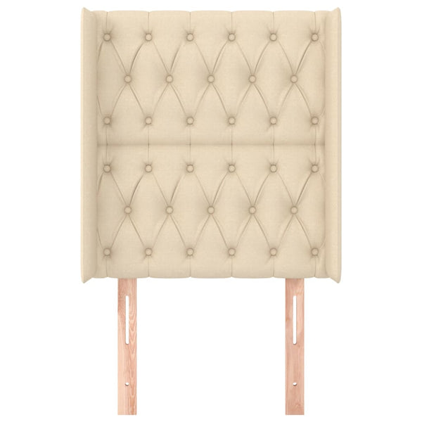 vidaXL Wingback Headboard Cream 83x16x118/128 cm Fabric
