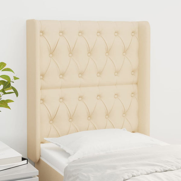 vidaXL Wingback Headboard Cream 83x16x118/128 cm Fabric