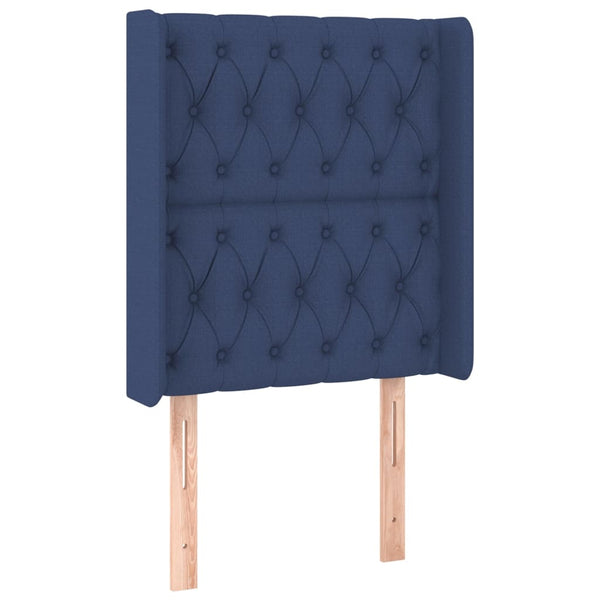 vidaXL Wingback Headboard Blue 83x16x118/128 cm Fabric