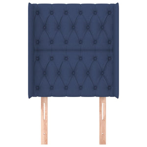 vidaXL Wingback Headboard Blue 83x16x118/128 cm Fabric
