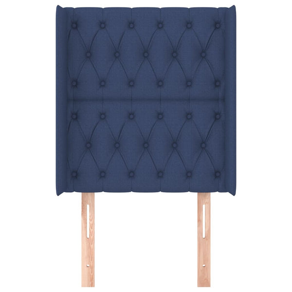 vidaXL Wingback Headboard Blue 83x16x118/128 cm Fabric