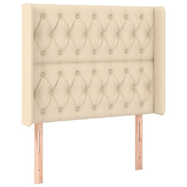 vidaXL Wingback Headboard Cream 93x16x118/128 cm Fabric