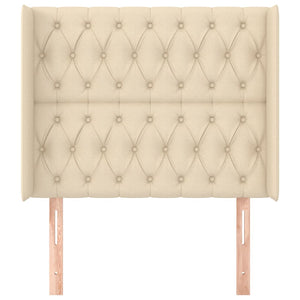 vidaXL Wingback Headboard Cream 93x16x118/128 cm Fabric