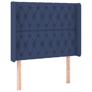 vidaXL Wingback Headboard Blue 93x16x118/128 cm Fabric