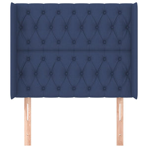 vidaXL Wingback Headboard Blue 93x16x118/128 cm Fabric