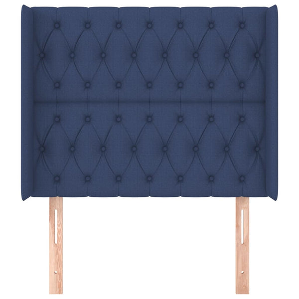 vidaXL Wingback Headboard Blue 93x16x118/128 cm Fabric
