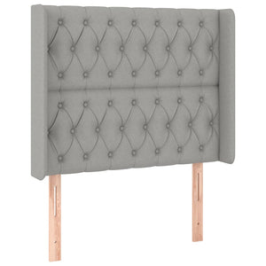 vidaXL Wingback Headboard Light Grey 103x16x118/128 cm Fabric