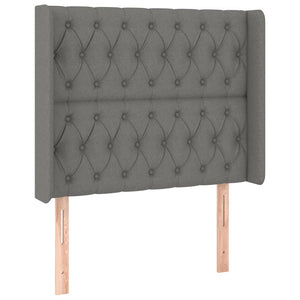 vidaXL Wingback Headboard Dark Grey 103x16x118/128 cm Fabric