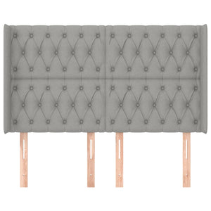 vidaXL Wingback Headboard Light Gray 147x16x118/128 cm Fabric