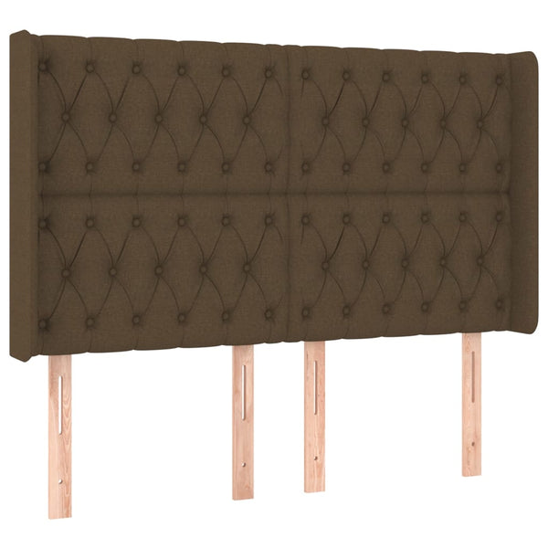 vidaXL Wingback Headboard Dark Brown 147x16x118/128 cm Fabric