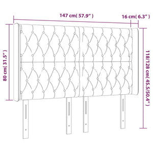 vidaXL Wingback Headboard Taupe 147x16x118/128 cm Fabric