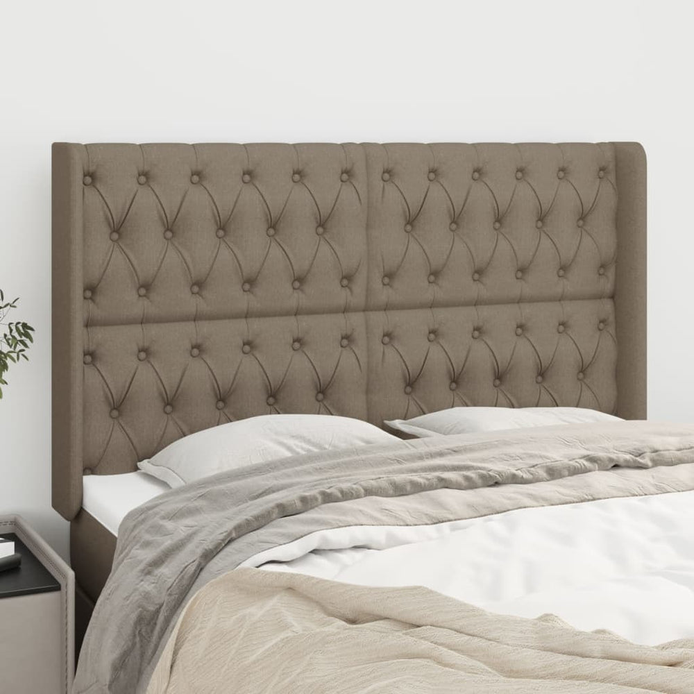 vidaXL Wingback Headboard Taupe 147x16x118/128 cm Fabric