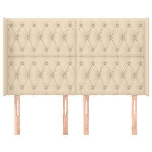 vidaXL Wingback Headboard Cream 147x16x118/128 cm Fabric