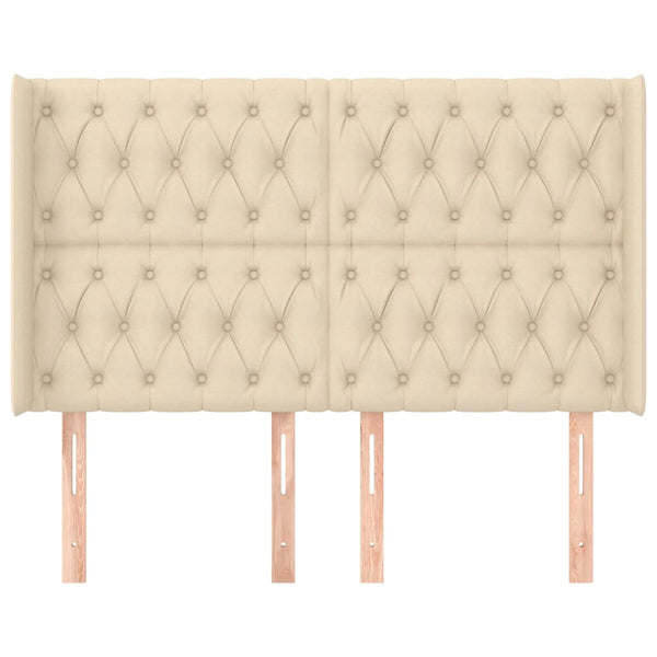vidaXL Wingback Headboard Cream 147x16x118/128 cm Fabric