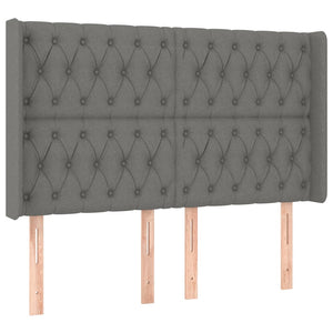 vidaXL Wingback Headboard Dark Grey 163x16x118/128 cm Fabric