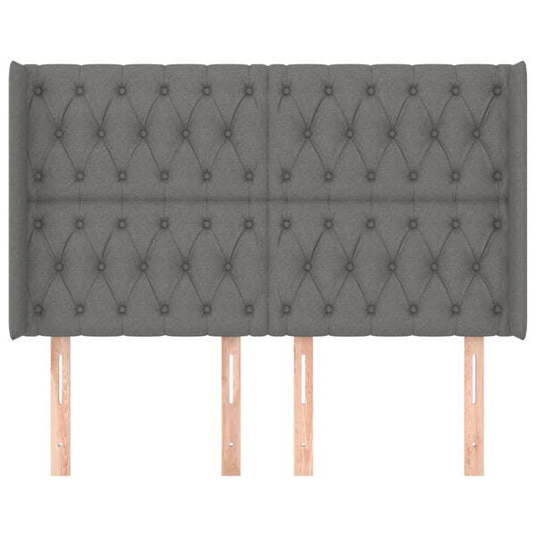 vidaXL Wingback Headboard Dark Grey 163x16x118/128 cm Fabric