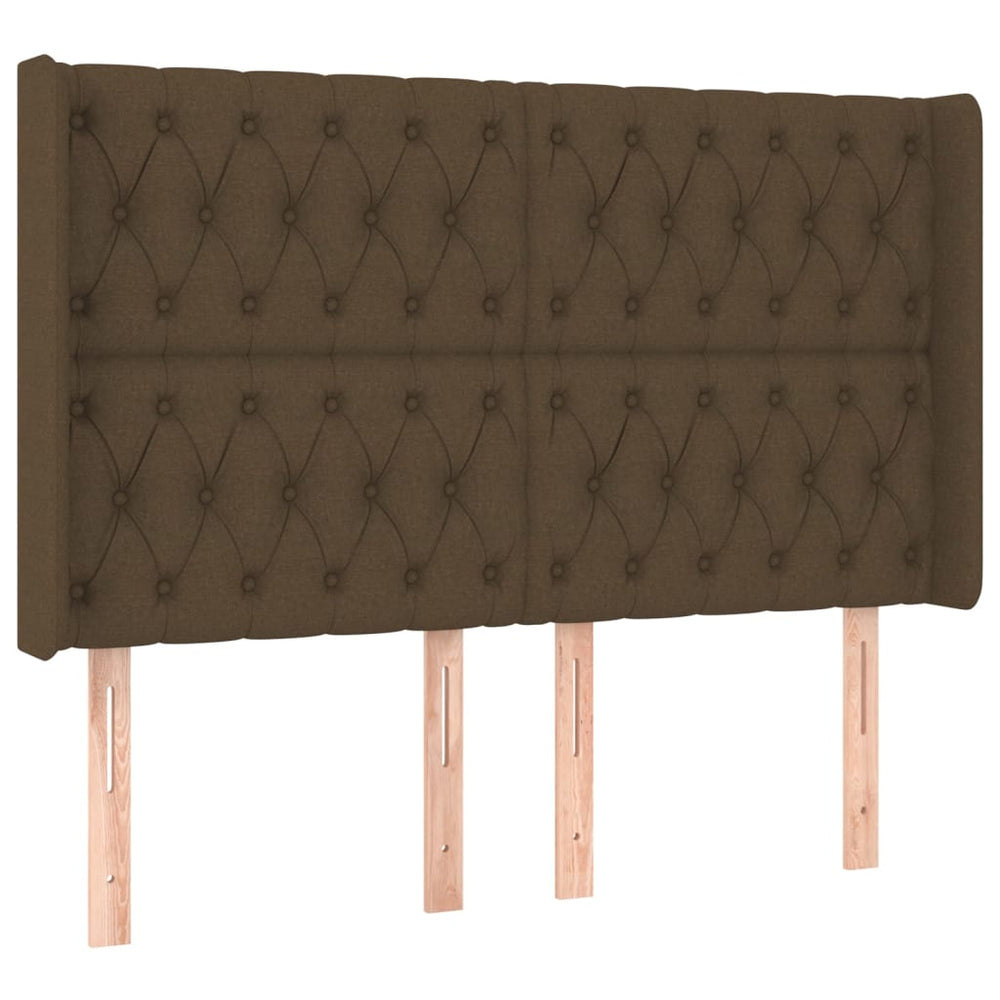 vidaXL Wingback Headboard Dark Brown 163x16x118/128 cm Fabric