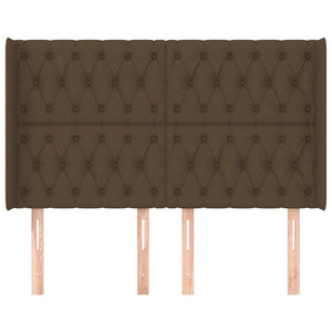 vidaXL Wingback Headboard Dark Brown 163x16x118/128 cm Fabric