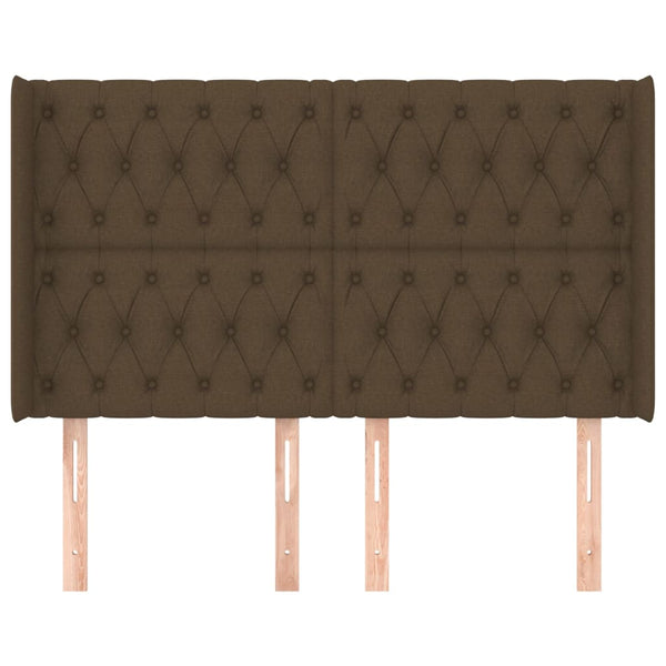 vidaXL Wingback Headboard Dark Brown 163x16x118/128 cm Fabric