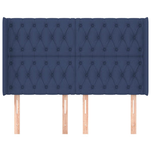 vidaXL Wingback Headboard Blue 163x16x118/128 cm Fabric