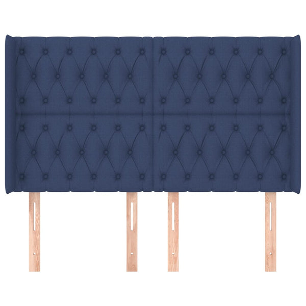 vidaXL Wingback Headboard Blue 163x16x118/128 cm Fabric