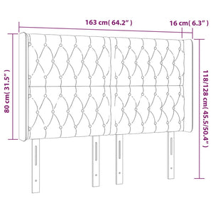 vidaXL Wingback Headboard Blue 163x16x118/128 cm Fabric