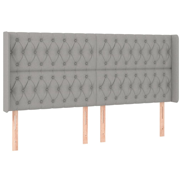 vidaXL Wingback Headboard Light Grey 183x16x118/128 cm Fabric