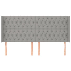 vidaXL Wingback Headboard Light Grey 183x16x118/128 cm Fabric
