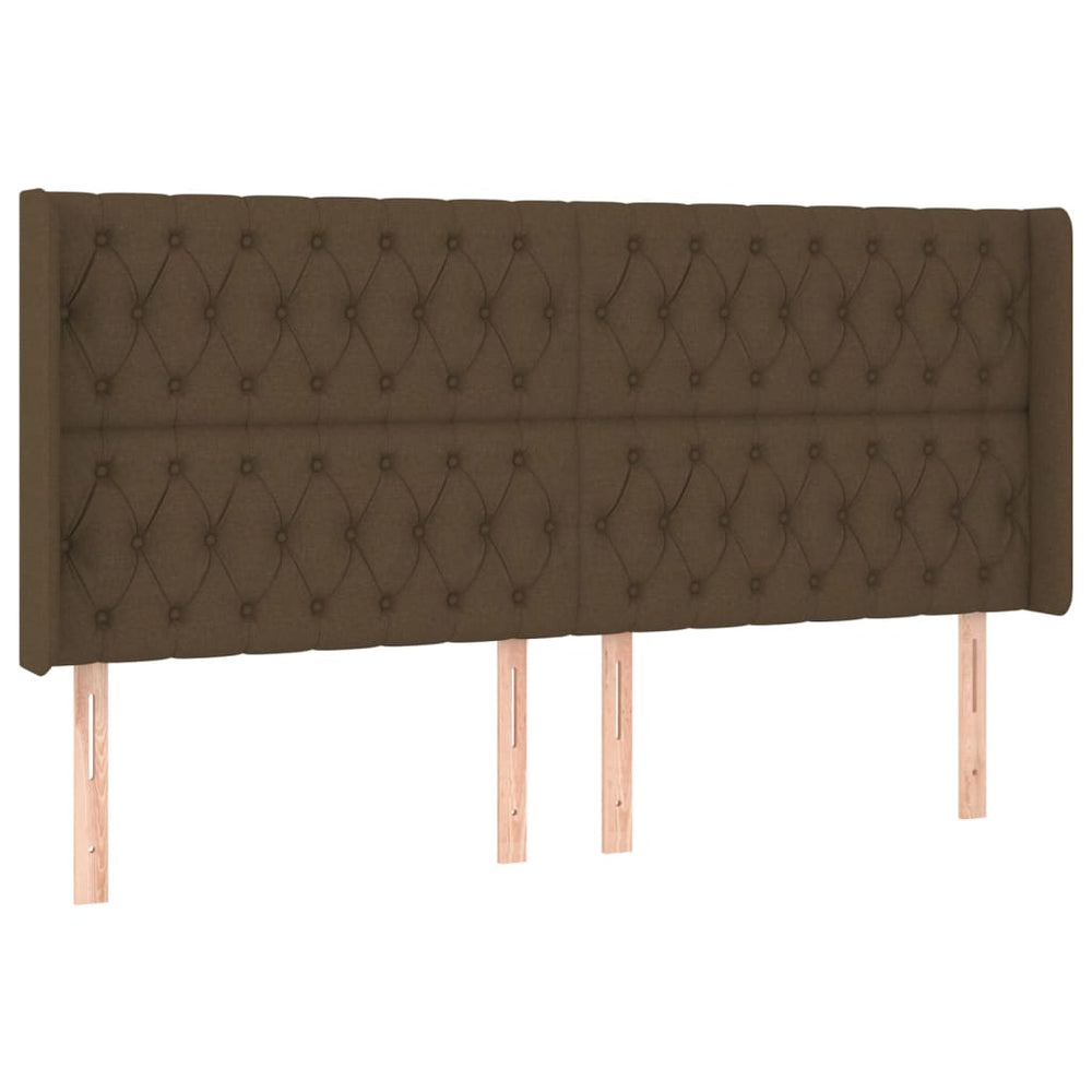 vidaXL Wingback Headboard Dark Brown 183x16x118/128 cm Fabric