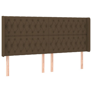 vidaXL Wingback Headboard Dark Brown 183x16x118/128 cm Fabric
