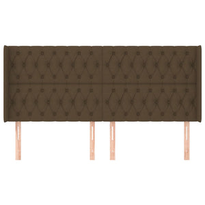 vidaXL Wingback Headboard Dark Brown 183x16x118/128 cm Fabric