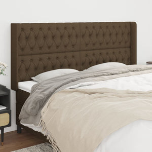 vidaXL Wingback Headboard Dark Brown 183x16x118/128 cm Fabric