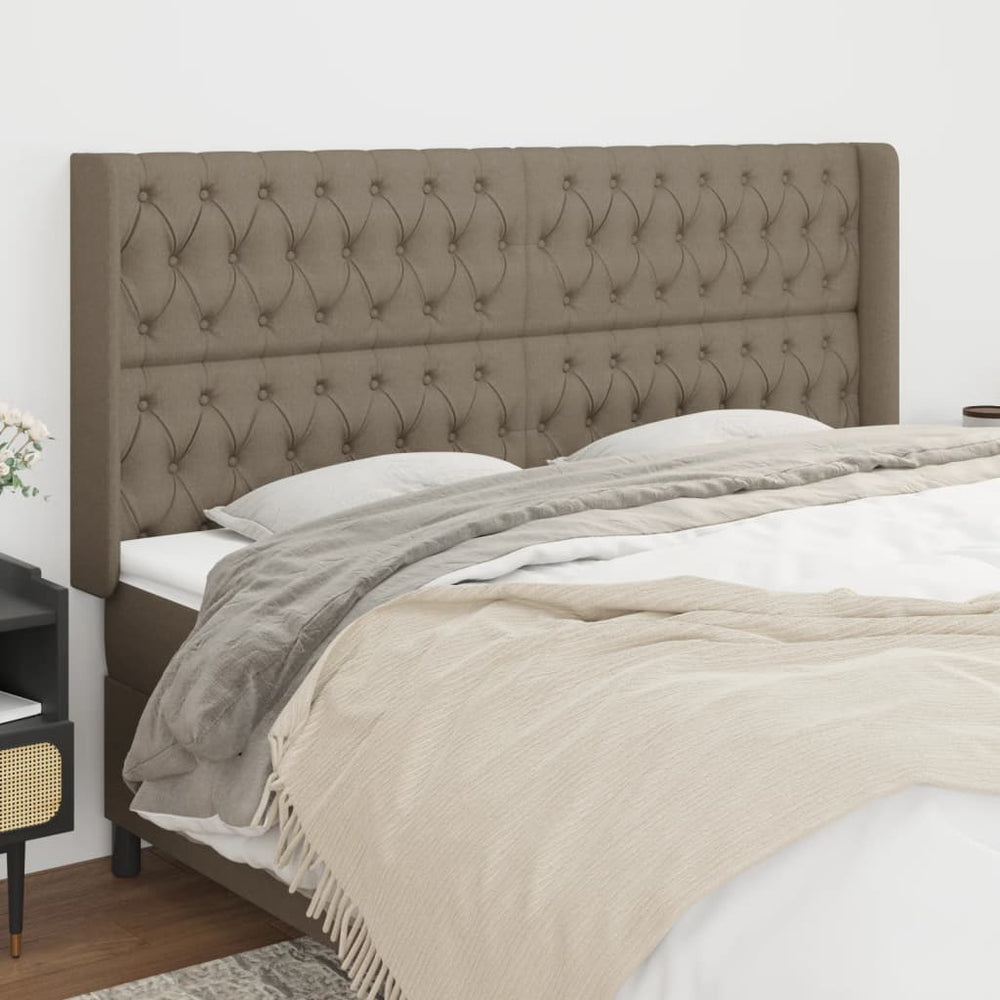 vidaXL Wingback Headboard Taupe 183x16x118/128 cm Fabric