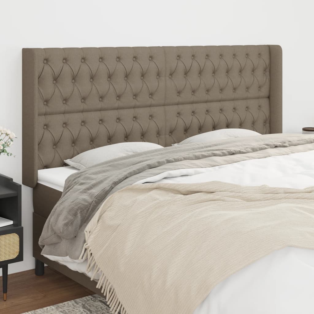 vidaXL Wingback Headboard Taupe 183x16x118/128 cm Fabric