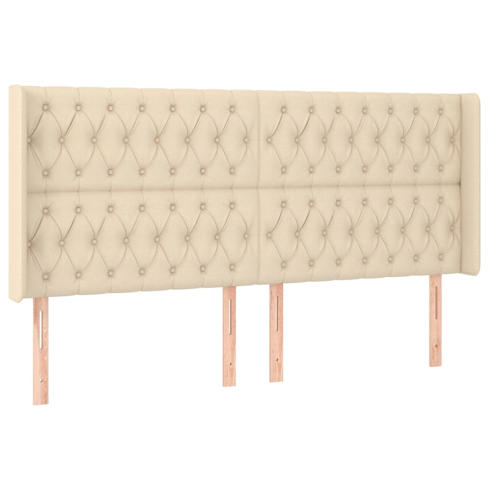 vidaXL Wingback Headboard Cream 183x16x118/128 cm Fabric