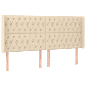 vidaXL Wingback Headboard Cream 183x16x118/128 cm Fabric