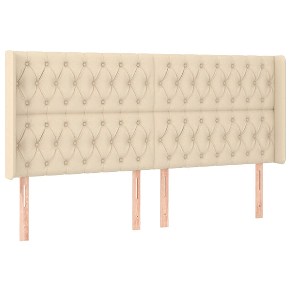 vidaXL Wingback Headboard Cream 183x16x118/128 cm Fabric