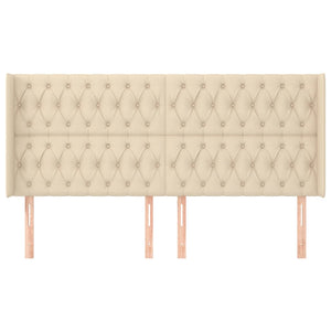vidaXL Wingback Headboard Cream 183x16x118/128 cm Fabric